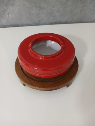 Posacenere Rosso Ceramica Vintage con Base