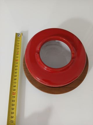 Posacenere Rosso Ceramica Vintage con Base