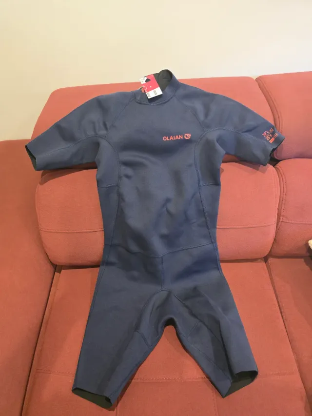 Neopreno corto Olaian mujer verano azul