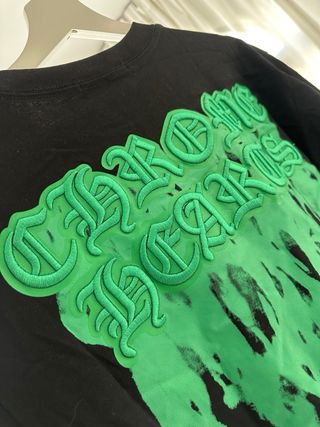 Chrome Hearts Camiseta Negra Logo Verde
