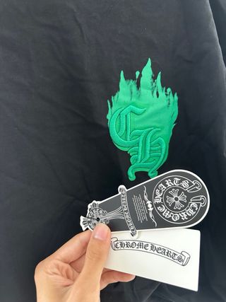 Chrome Hearts Camiseta Negra Logo Verde