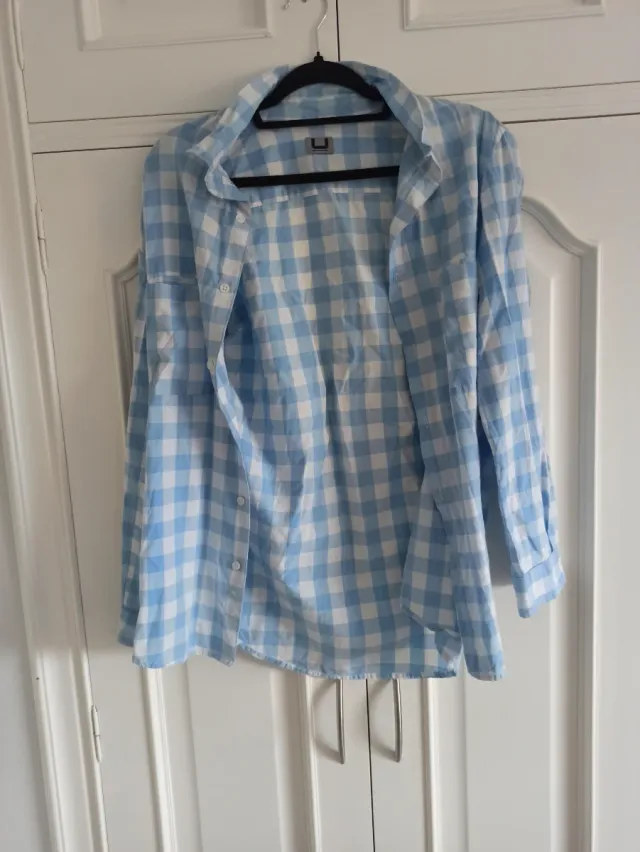 Camisa cuadros azul y blanco Adolfo Dominguez