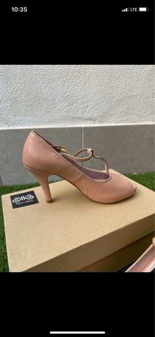 Zapatos tacón beige 36.5