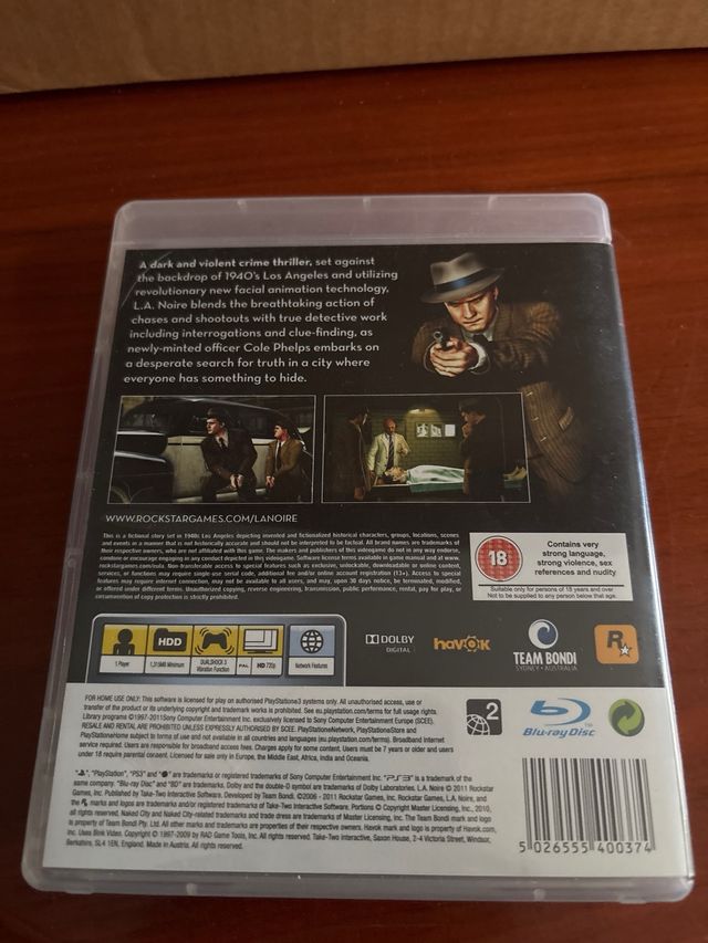 L.A. Noire PS3 Rockstar Games