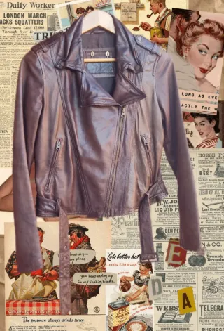 Cazadora de cuero marrón