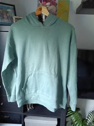 Sudadera mujer con capucha verde oliva