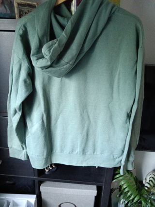 Sudadera mujer con capucha verde oliva