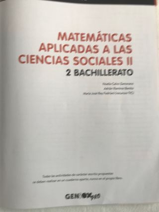 Matemáticas Aplicadas CC. Sociales II 2º Bachil...