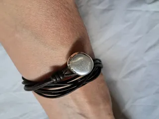 Pulsera 1 de 50 Negra y Plateada