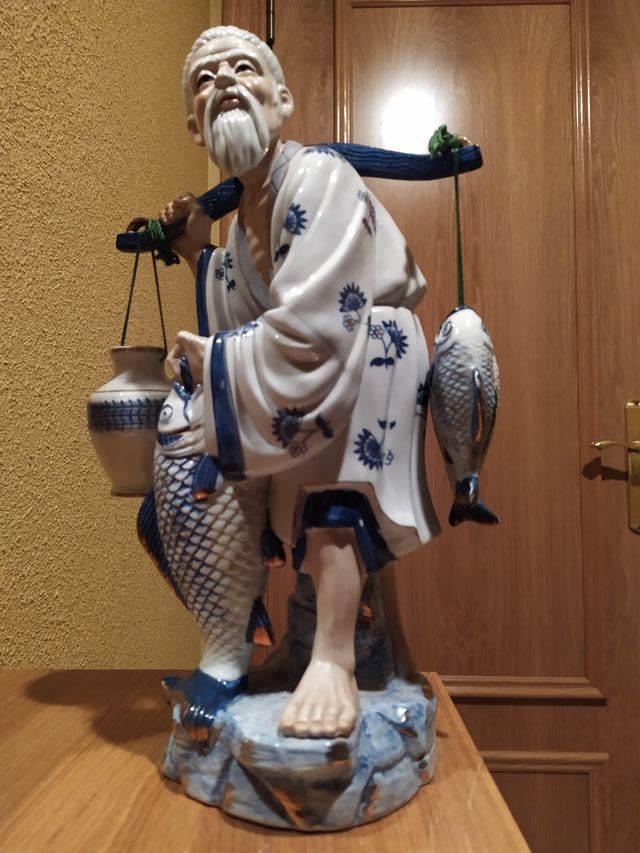 Figuras de cerámica pescadores Eiho