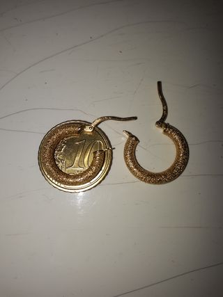 Aros Zarcillos Oro 18k
