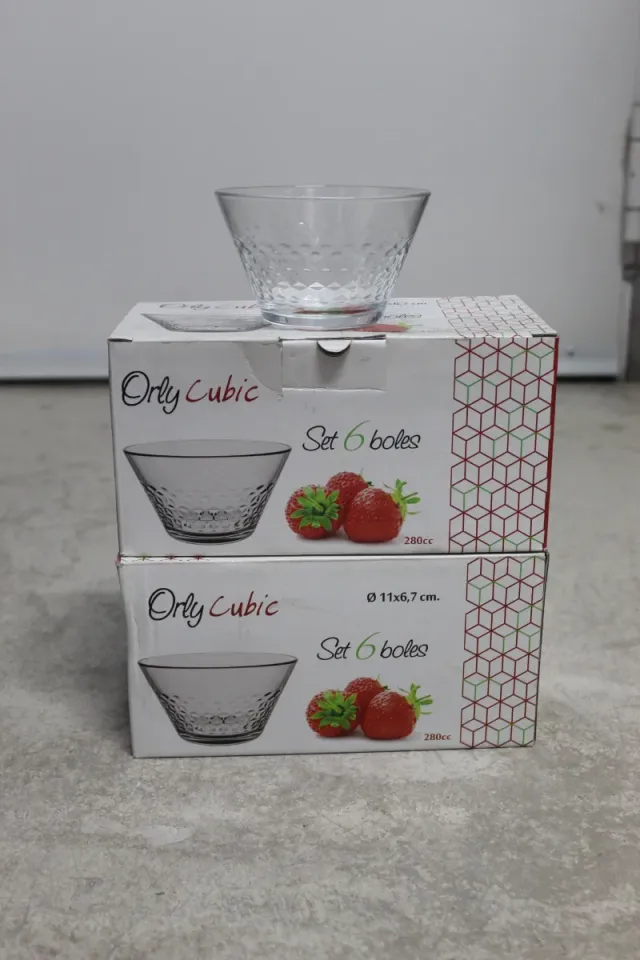 Set 6 boles de vidrio para helados o ensaladas