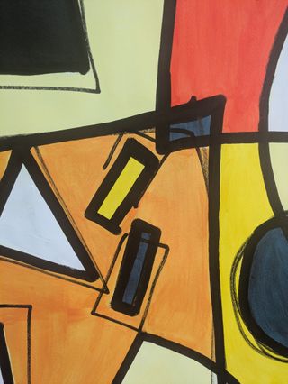 Cuadro abstracto original moderno grande de pintor