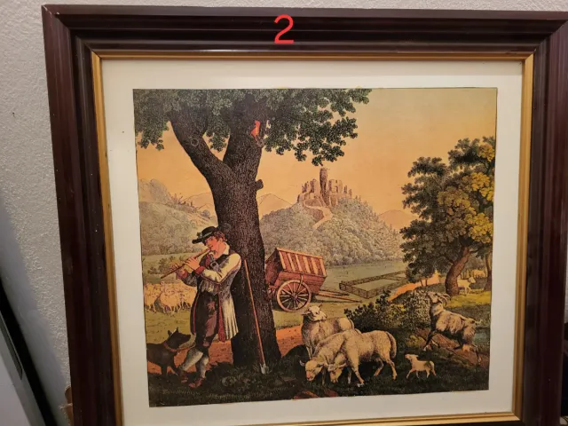 Cuadros imitación óleo escenas campestres