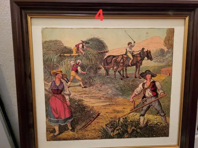 Cuadros imitación óleo escenas campestres