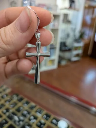 Colgante Cruz Plata Efecto