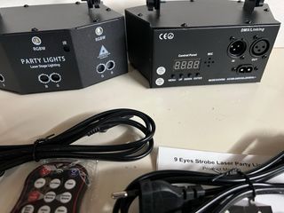 x2 FOCOS LÁSER 9 OJOS DJ LIGHTS DISCO