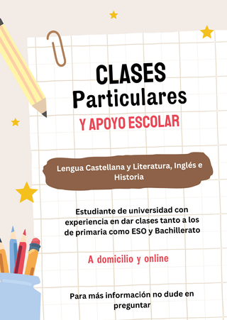 Clases particulares y apoyo escolar