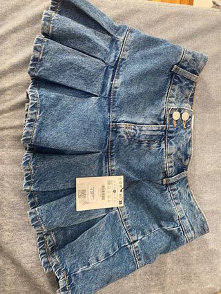 Falda vaquera plisada talla M