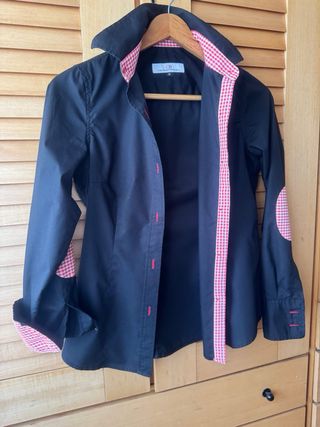 Blusa Negra Vichi Rojo Talla M
