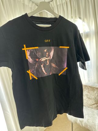 Off-White Camiseta Negra Estampada