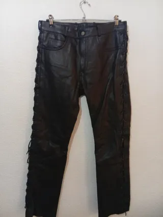 Pantalones de cuero Louis con cordones