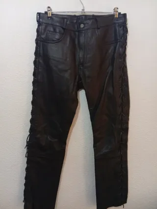 Pantalones de cuero Louis con cordones