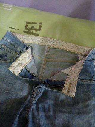 Pantalón vaquero boyfriend talla 40 ancho cómodo 