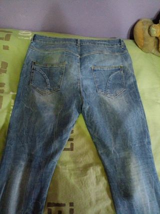 Pantalón vaquero boyfriend talla 40 ancho cómodo 