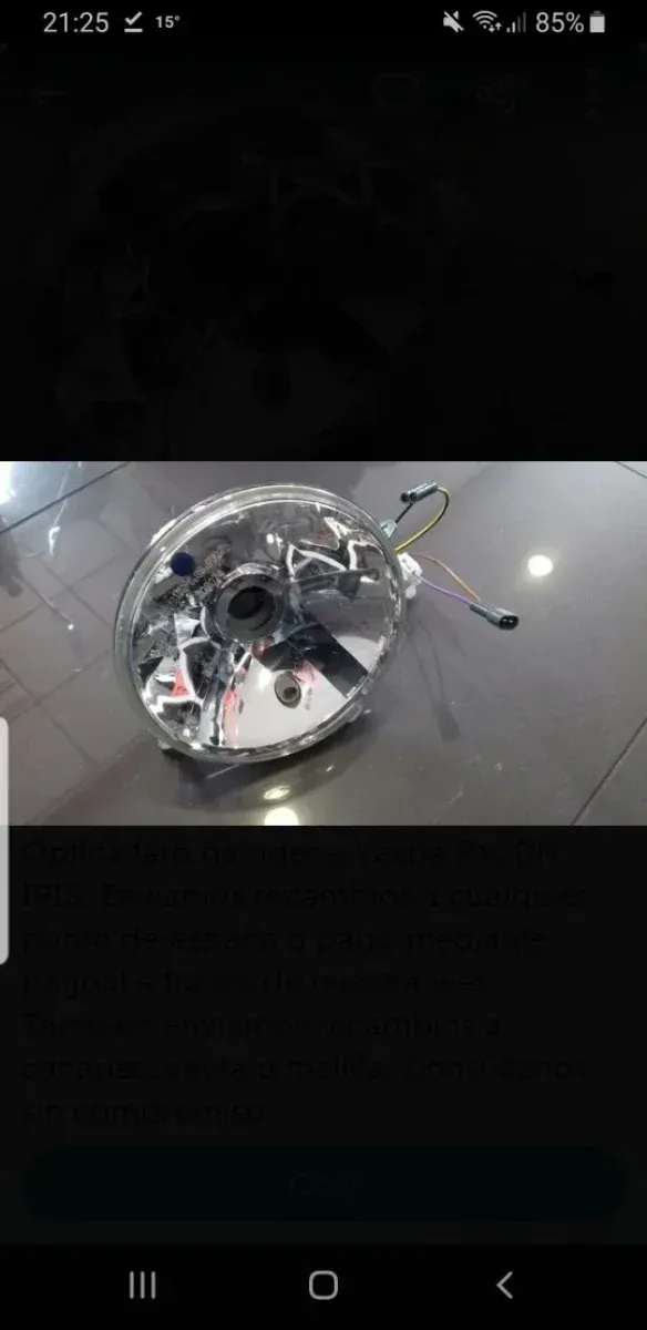 Optica Vespa Px 125 150 200 Halogena 