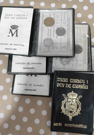 Lote 6 Carteras Monedas 1986 Juan Carlos I