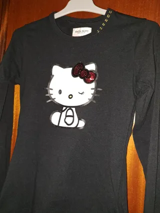 Camiseta Hello Kitty Negra Manga Larga