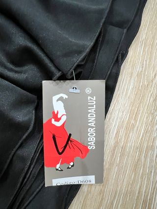 Falda flamenca negra talla L
