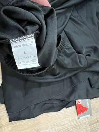 Falda flamenca negra talla L