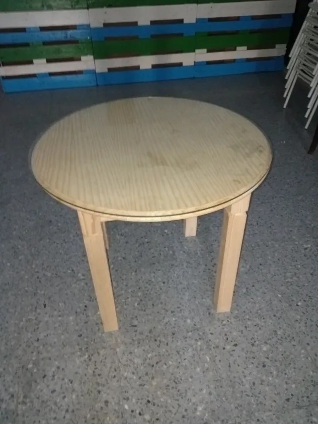 Mesa Camilla Redonda 1m + Cristal