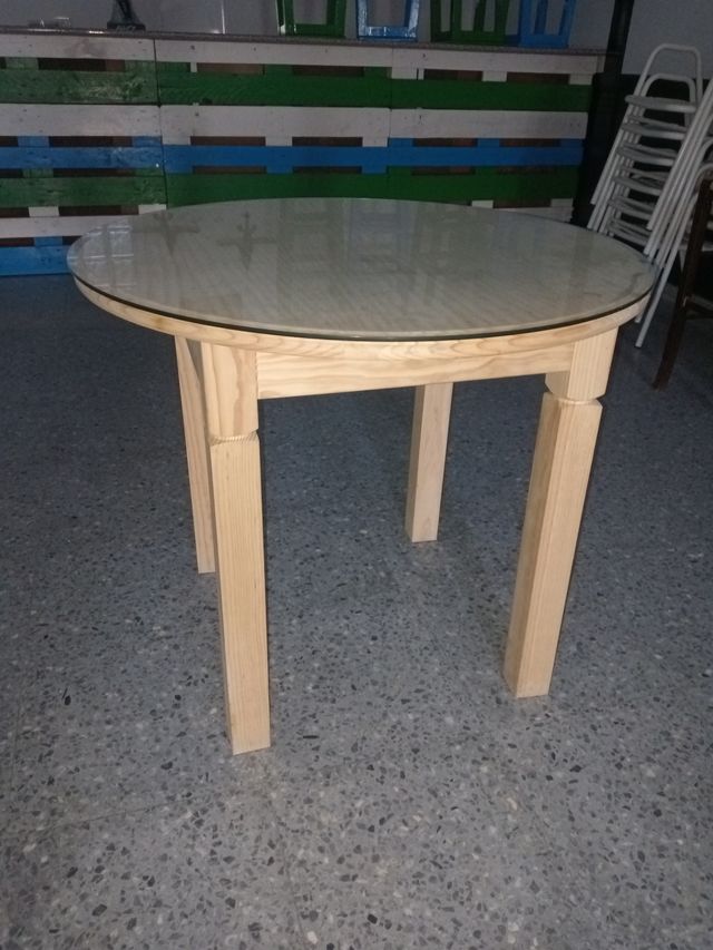 Mesa Camilla Redonda 1m + Cristal