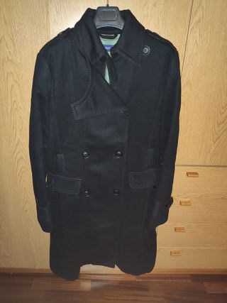 Cappotto Trussardi tg 46 ita o XL lana nero lungo