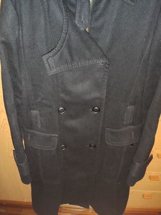Cappotto Trussardi tg 46 ita o XL lana nero lungo