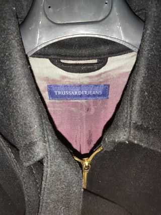 Cappotto Trussardi tg 46 ita o XL lana nero lungo