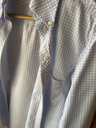 Camisa cuadros vichy azul y blanca T.M