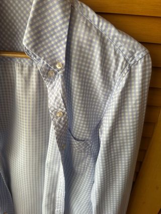 Camisa cuadros vichy azul y blanca T.M