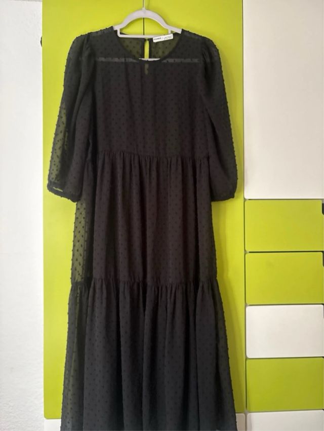 Vestido plumeti negro