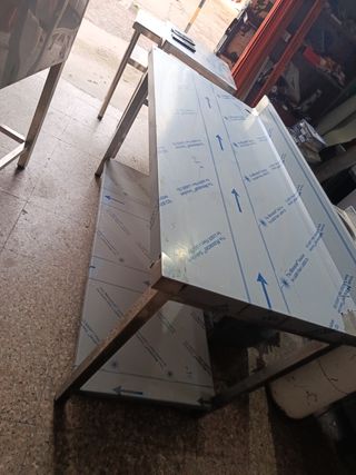 Mesa acero inoxidable con balda y peto
658746091