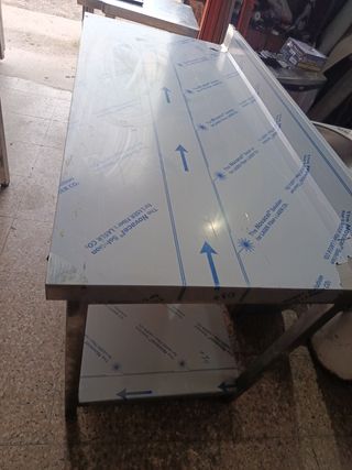 Mesa acero inoxidable con balda y peto
658746091