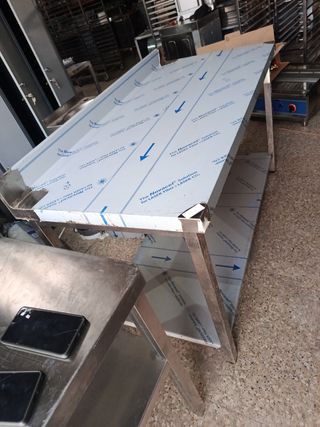 Mesa acero inoxidable con balda y peto
658746091