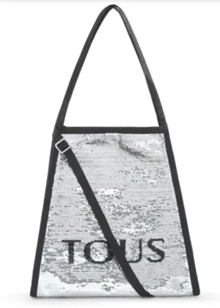 Bolso lentejuelas Tous negro y plateado