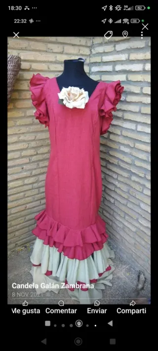 Trajes de flamenca rojos y beige