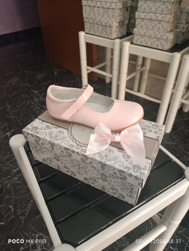 Zapatos niña piel rosa Tallas 24/28/29/30/32