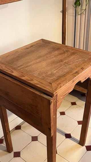 Mesa escritorio plegable antigua de madera maciza