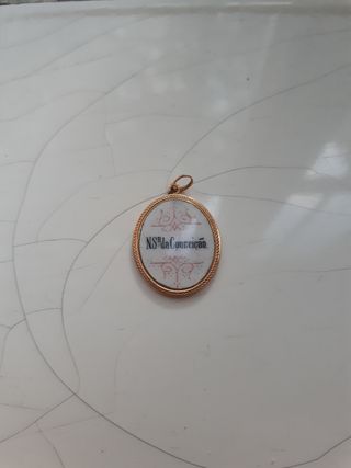 Medalla joya Virgen Milagrosa Vintage Oro 18k